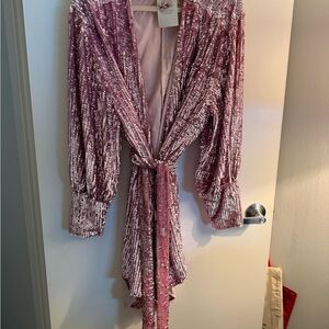 ASOS Blush Sequin Embellished Wrapped Dress